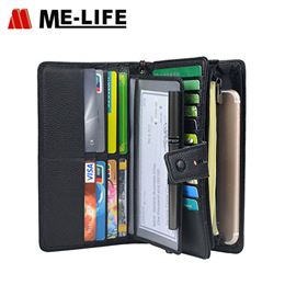 BE1421NVBU PU leather travel women wallet with slots for cards