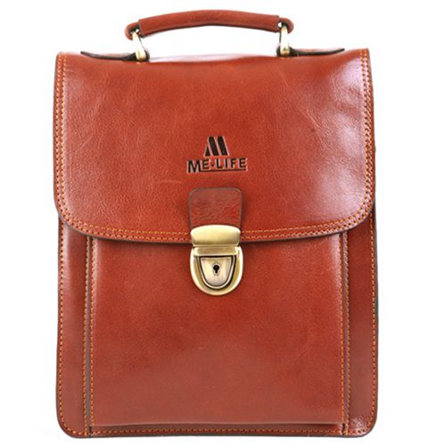 leather briefcase-Brown