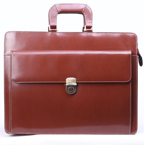 leather briefcase-Brown