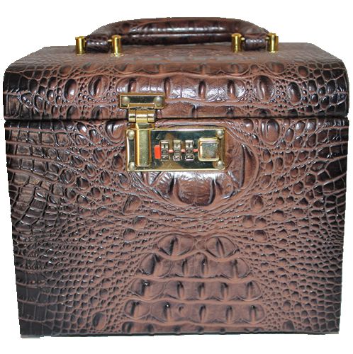 1603-2308 crocodile grain leather multipurpose gift packaging boxes custom luxury jewelry box