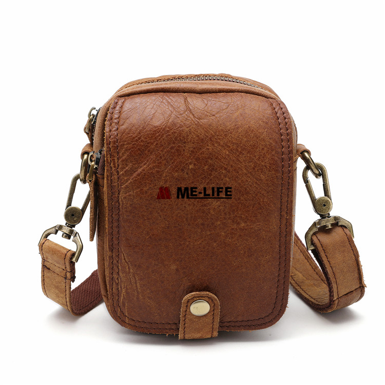 1818-6802 Outdoor Leather Hiking Camera Phone Holder Waist Belt Pack Bag