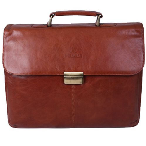 leather briefcase-Brown