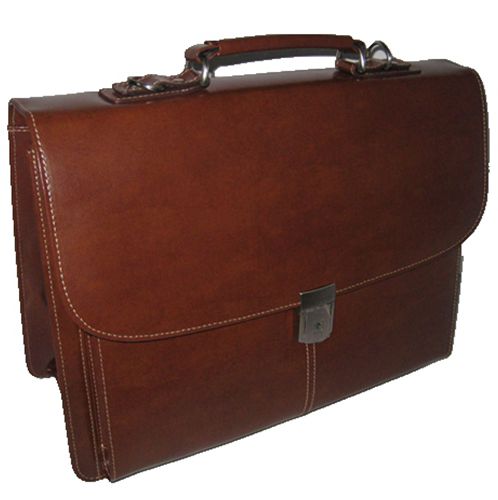 leather briefcase-Brown