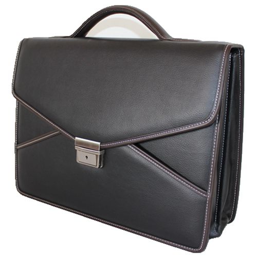 PU briefcase w.folder-black