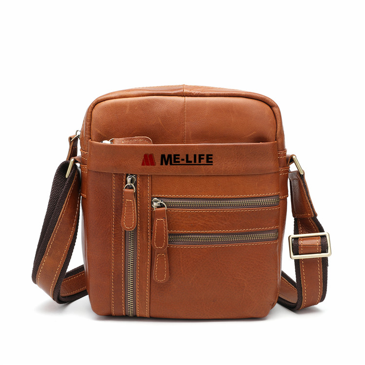 1818-2065 brown leather man's bag citybags shoulder bag