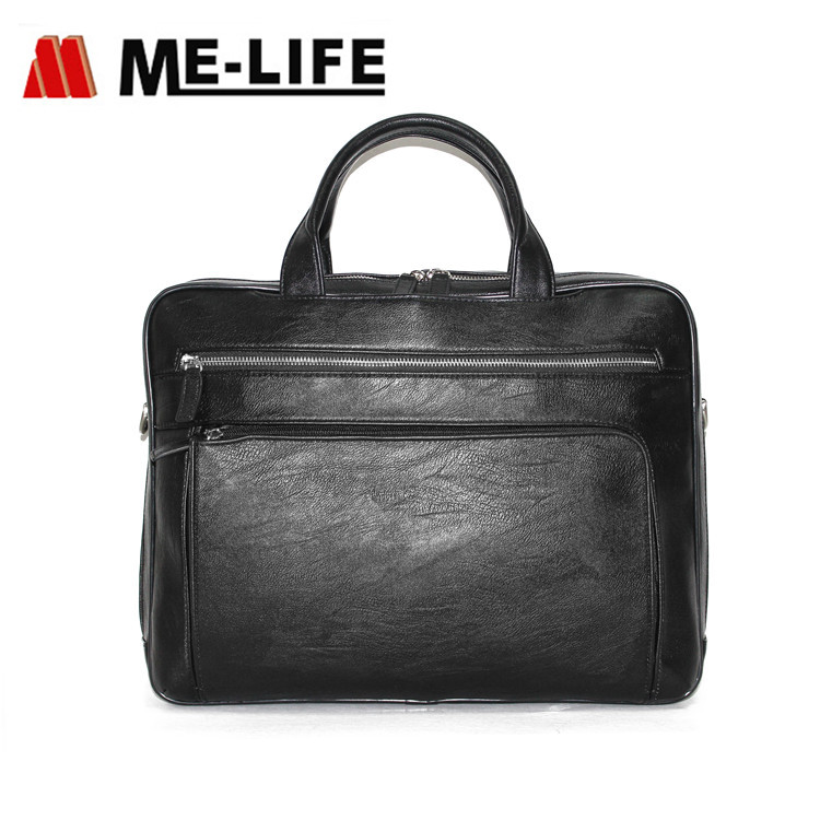 1743-785 leather messenger bag laptop briefcase computer bag