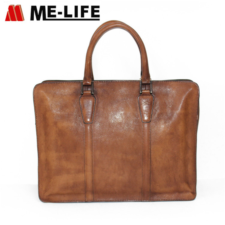 150170 brown genuine leather briefcase 2 ways briefcase for daily office