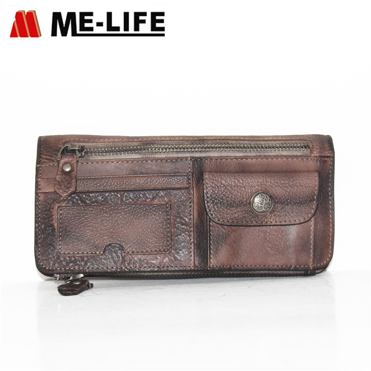 8197 genuine leather wallet with removable phone pocket