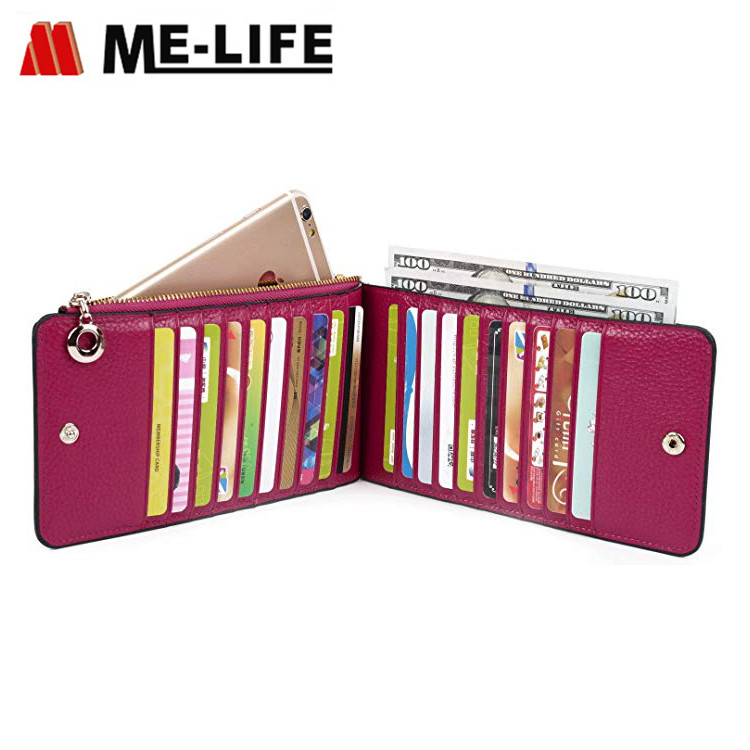 11002126-9 PU leather women card holder with zipper