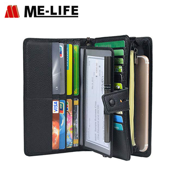 BE1421NVBU PU leather travel women wallet with slots for cards