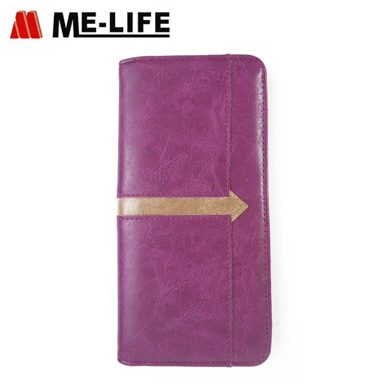 D-29 leather PU women wallet with multi-color  design