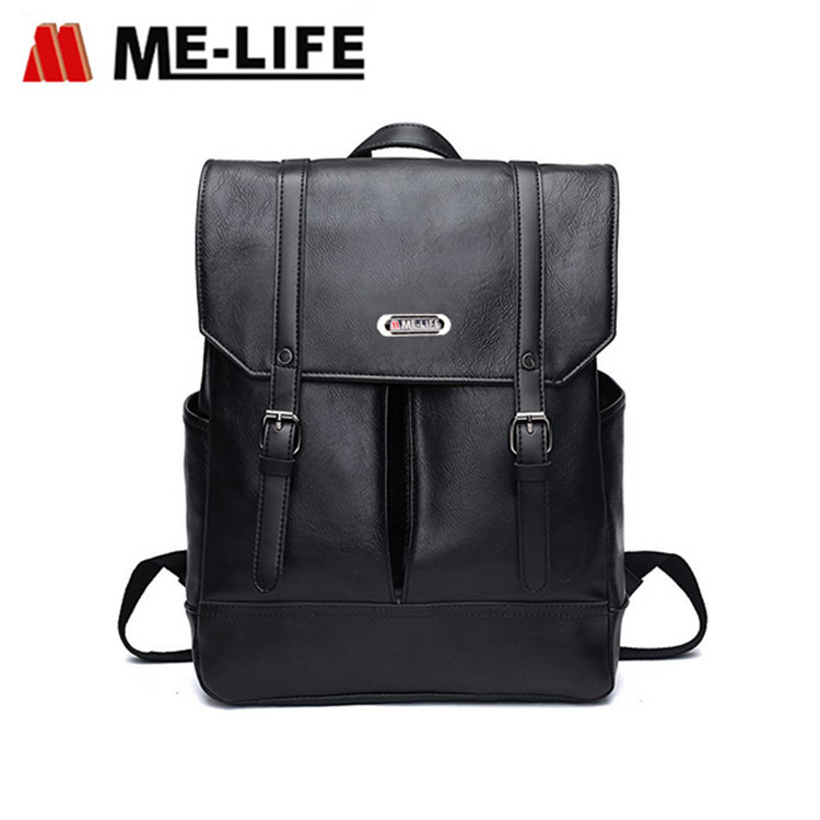 LFF17070504 PU leather backpack multi-pockets zipper backpack